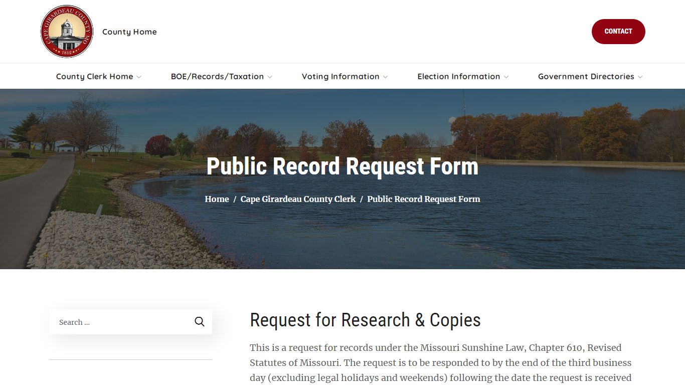 Public Record Request Form - Cape Girardeau County